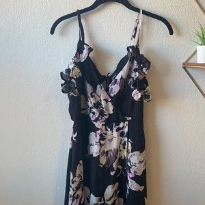 Black Floral Maxi Dress | Sz L